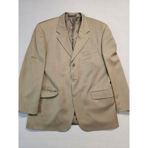 Jones New York Mens 44R Wool Blazer 3 Button Sport Coat Olive Taupe Robinsons